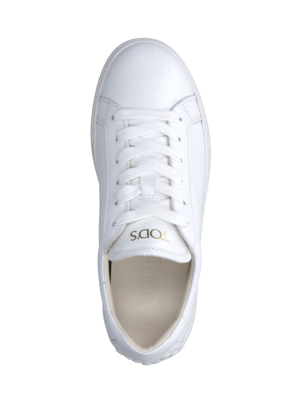 White Minimalist Studded Heel Leather Sneakers