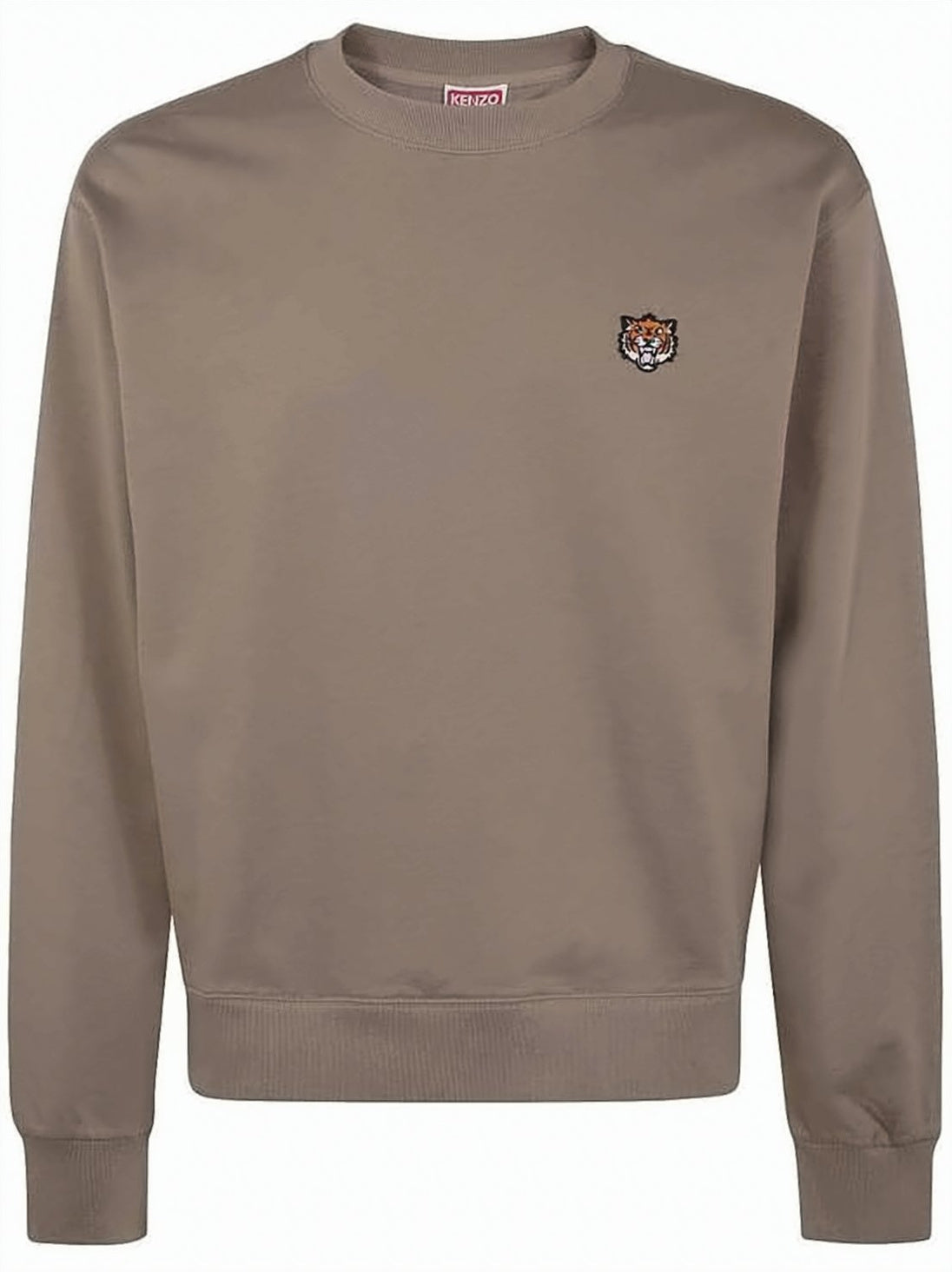 Long-Sleeve Crewneck Sweatshirt with Subtle Tiger Emblem