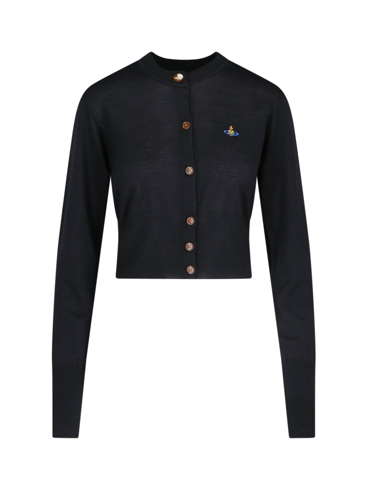 Logo Crop Cardigan – Black