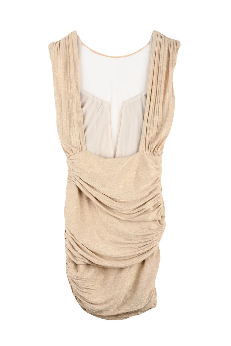 Mini Dress Lamé - Beige
