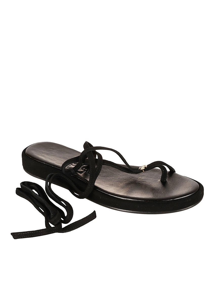 Delicate Black Suede Sandals