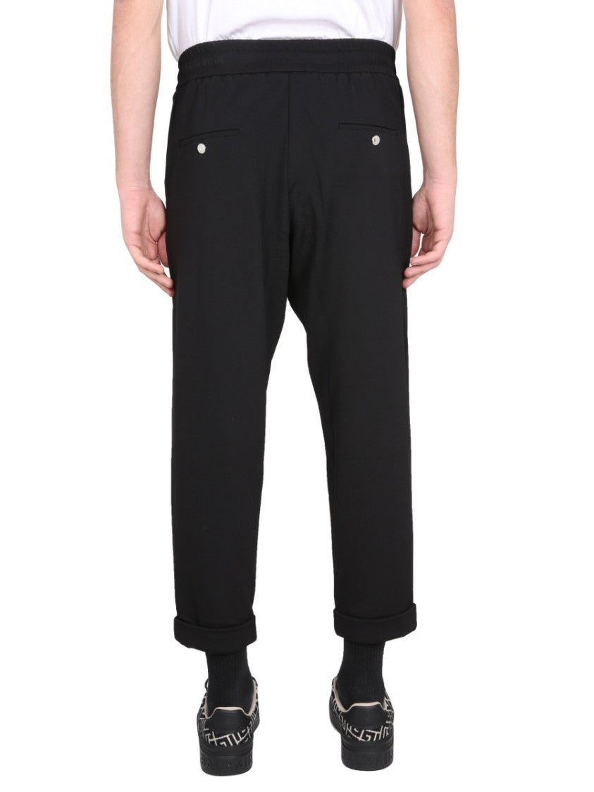 Relaxed Fit Black Wool Pants