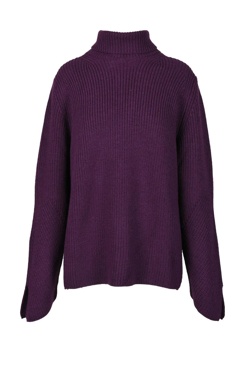 Wool and Elastane Sweater - Purple