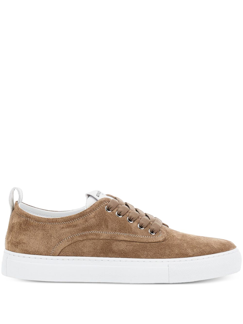 Beige Suede Low-Top Sneakers