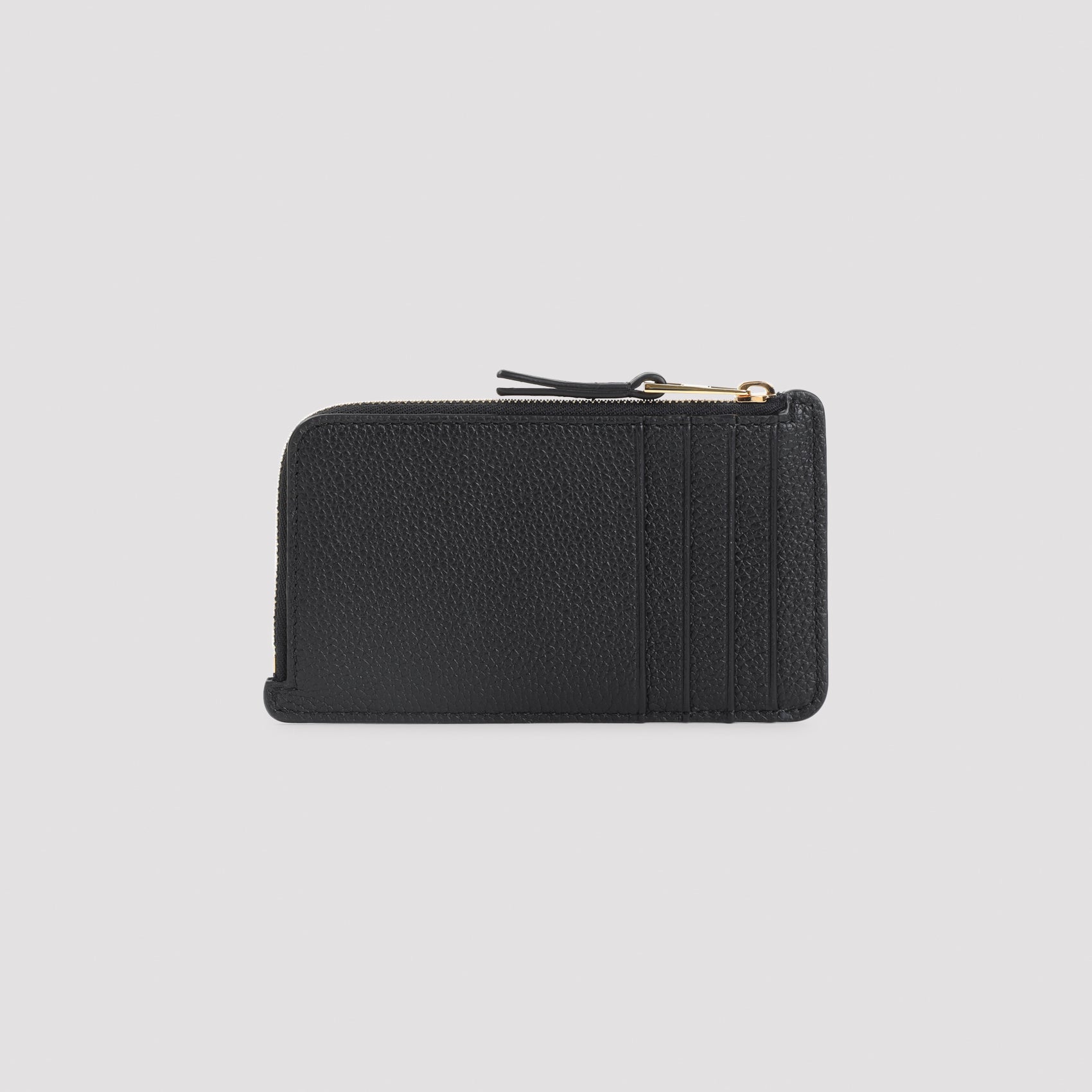 Textured Black Calfskin Leather Wallet