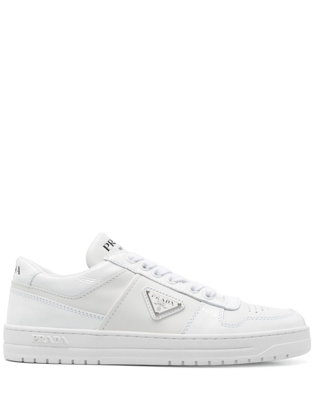 Refined White Leather Downtown Sneakers