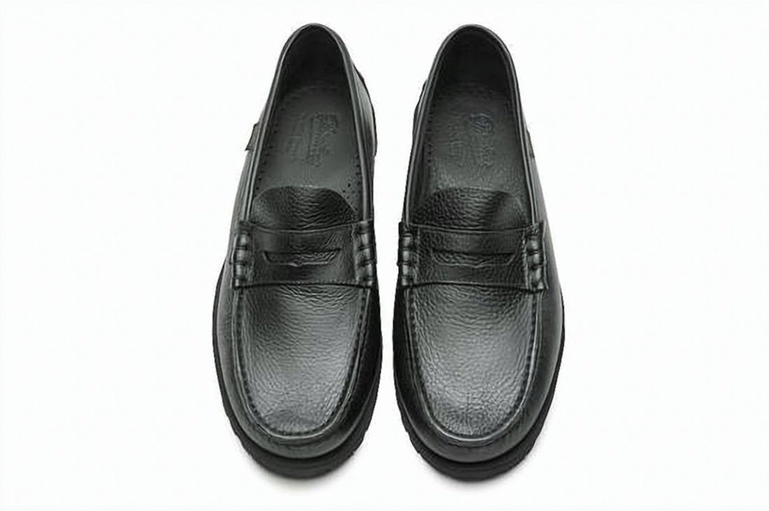 Moccasin-Style Leather Loafers with Penny Strap