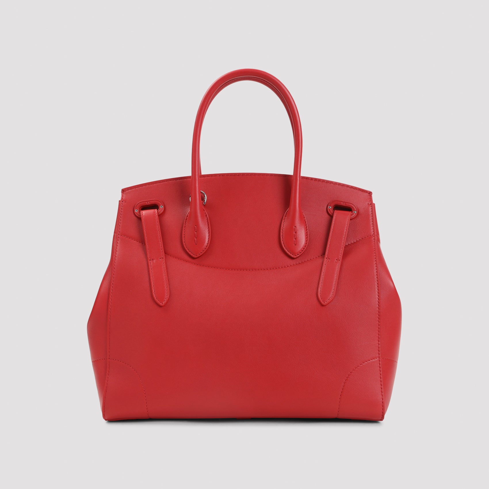 Structured Red Leather Shoulder Bag