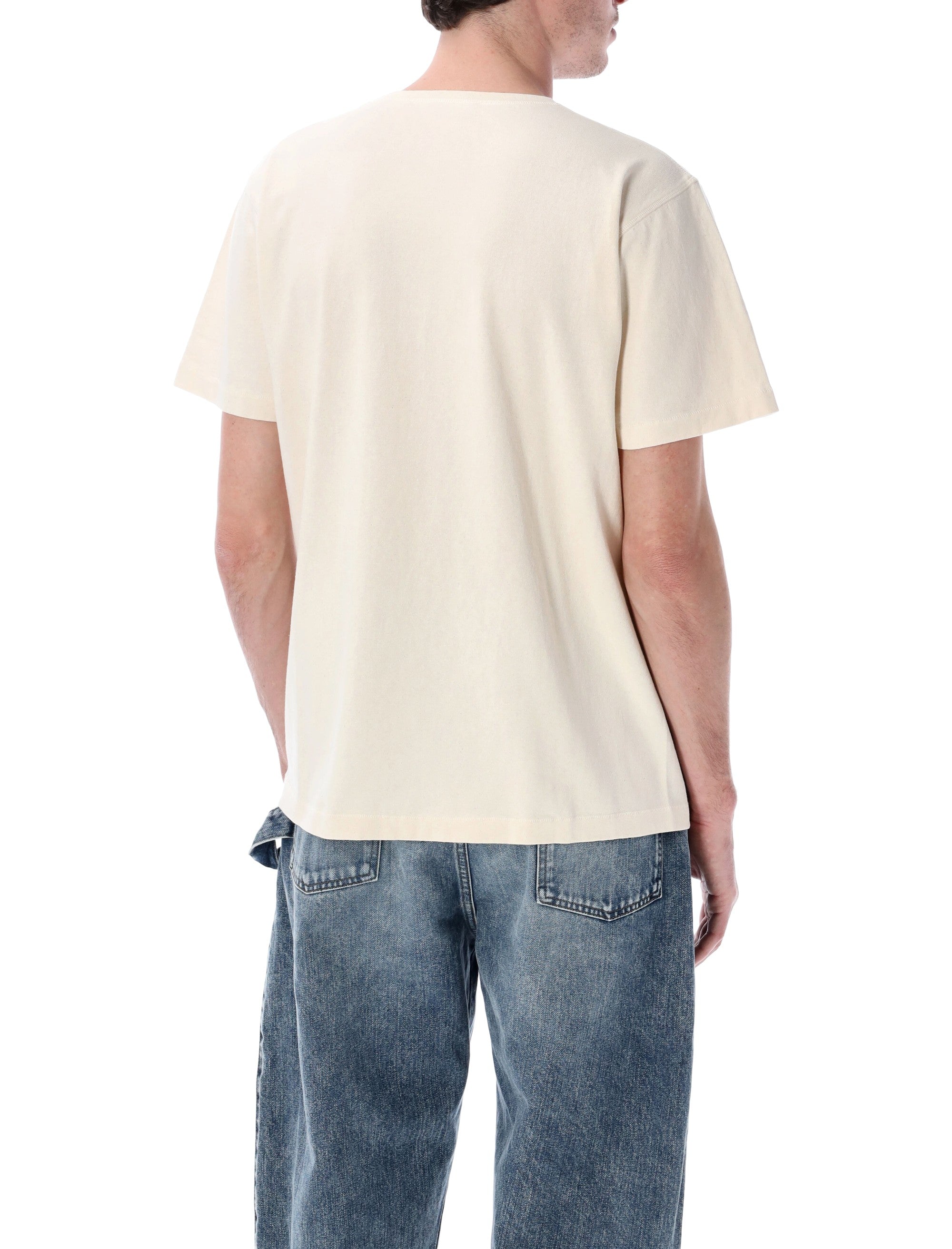 Seamless Ecru T-Shirt with Gloss Calligraphy Logo
