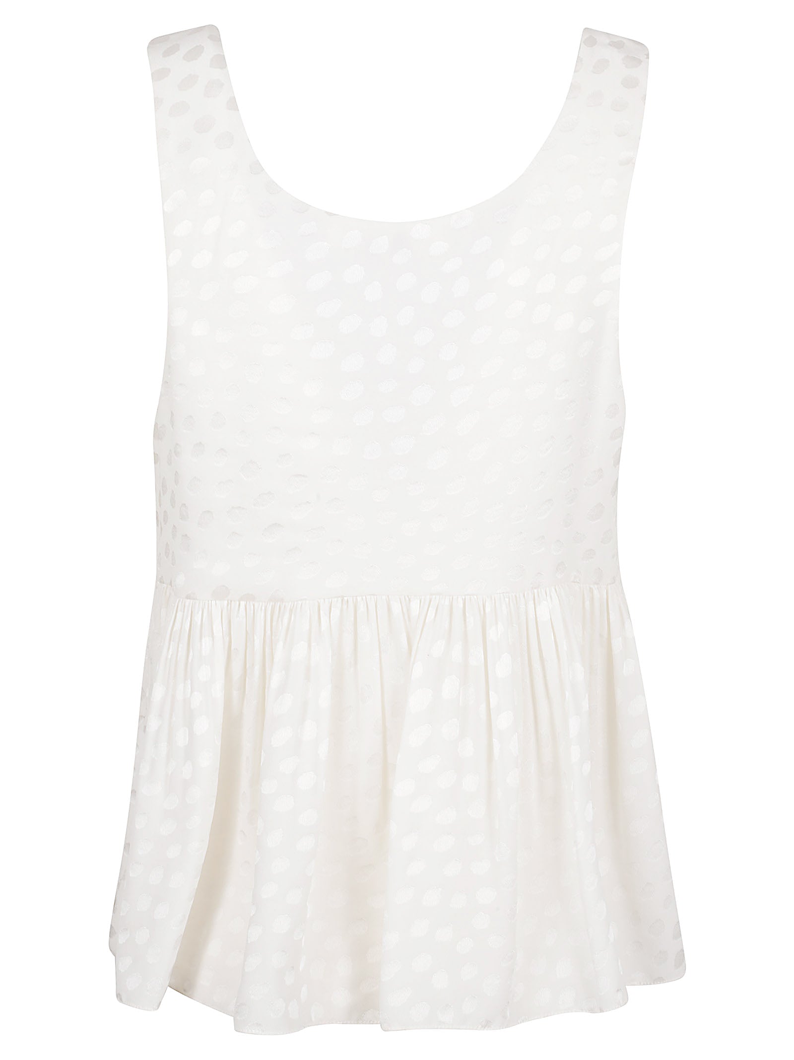 Flared Silk Top with Ruffled Hem