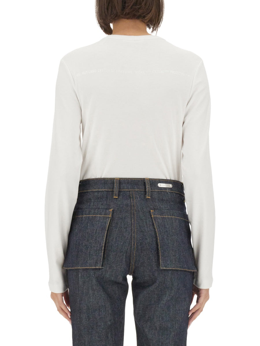 Classic Round Neck Long-Sleeved T-Shirt With Subtle Logo Detail