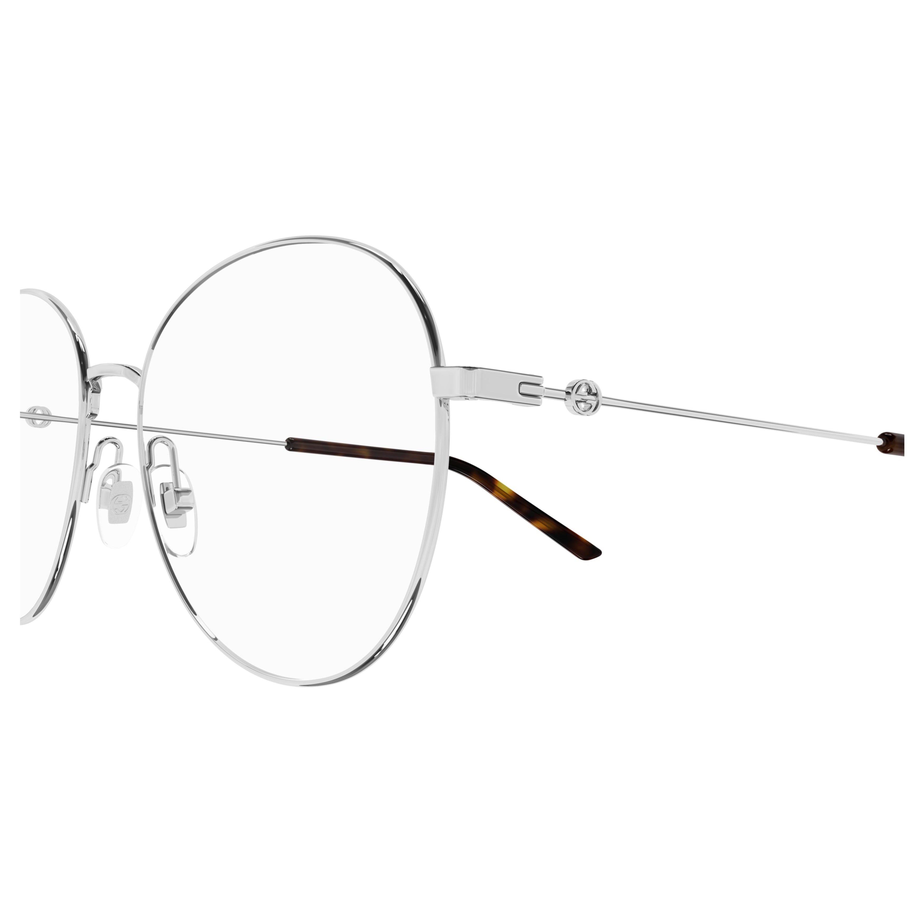 Gg1201o Rounded Silver-tone Metal Frame Eyeglasses