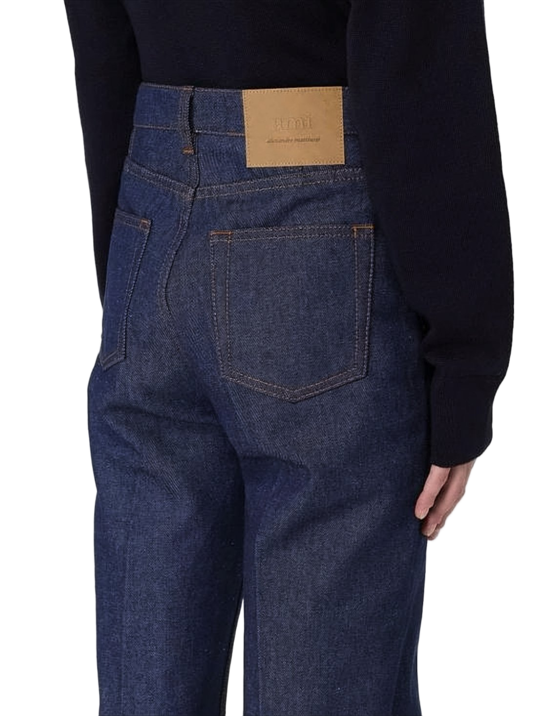 High-Waisted Wide-Leg Denim Pants