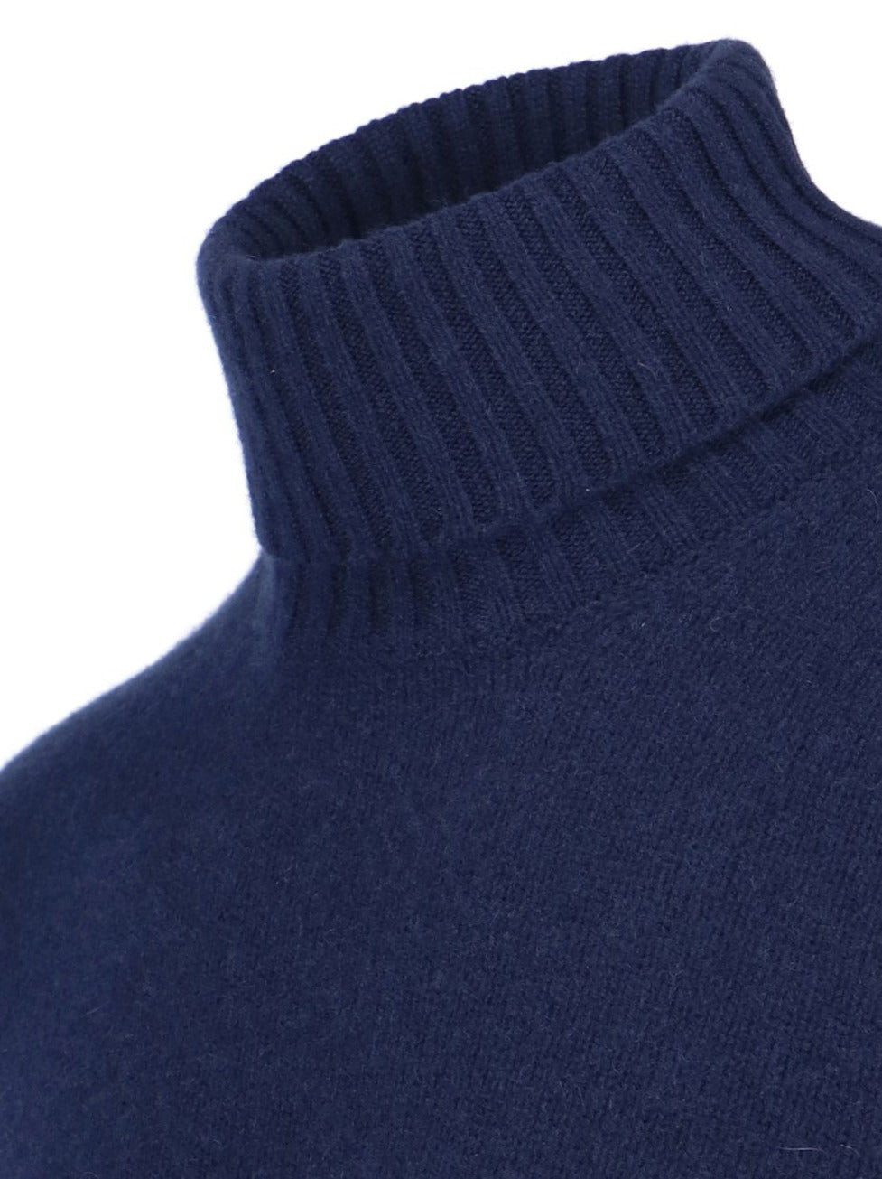 Turtleneck Sweater In Blue Cashmere Navy Tone