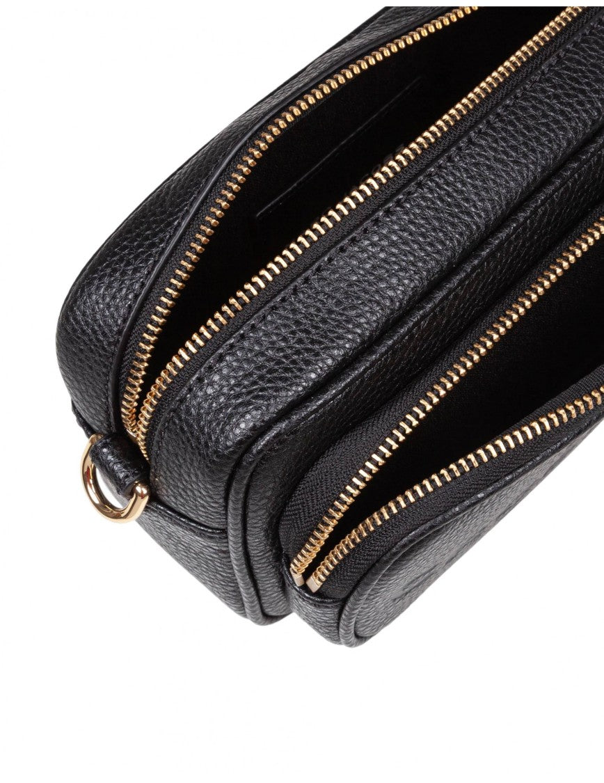The Crossbody Tote Leather Bag Black Color