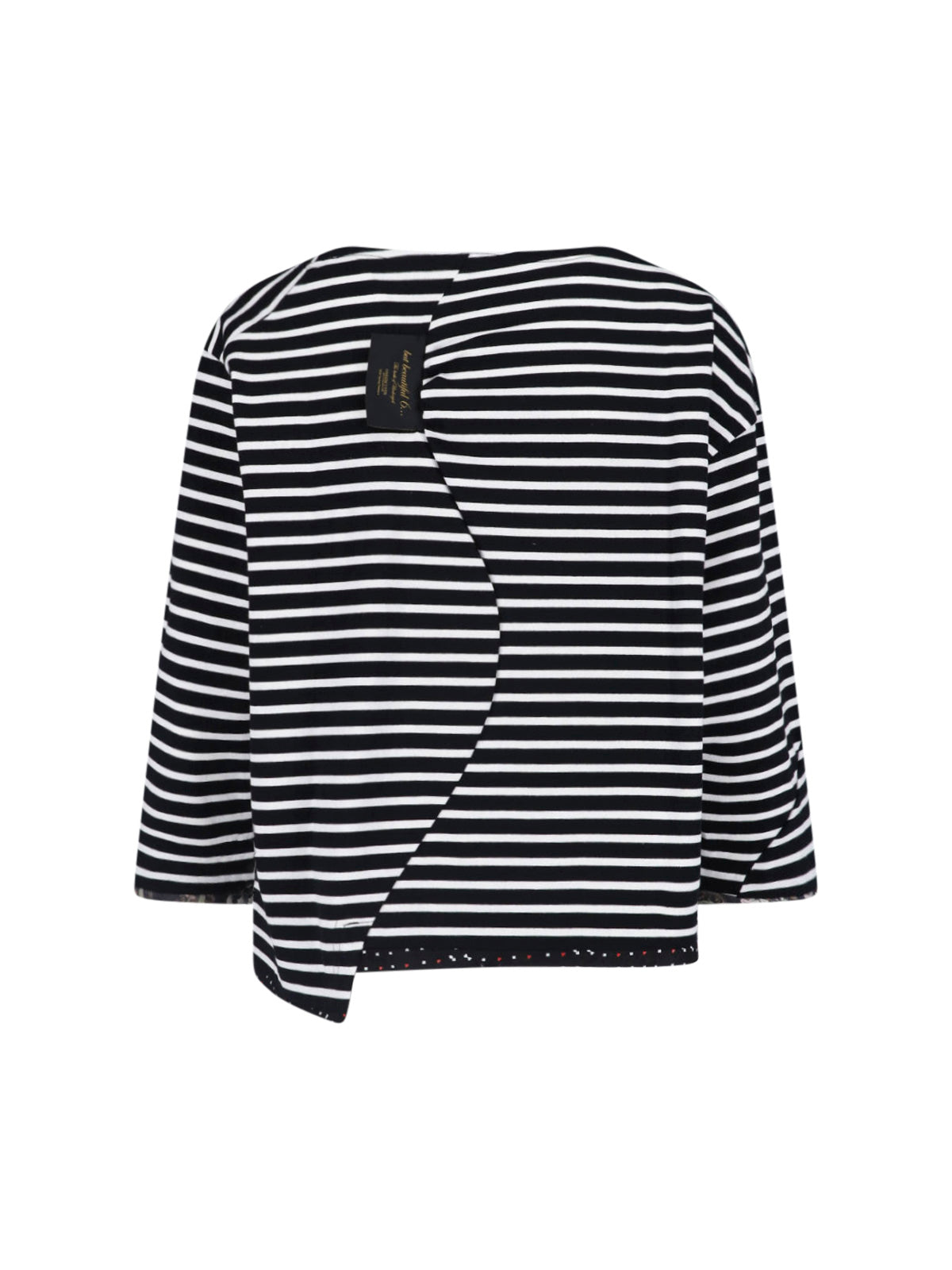 Black/White Asymmetrical Striped Boxy Top