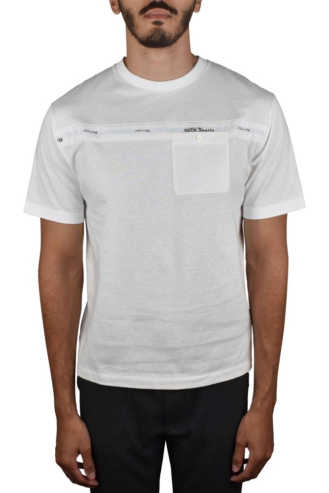 White Cotton T-Shirt With Chest Pocket