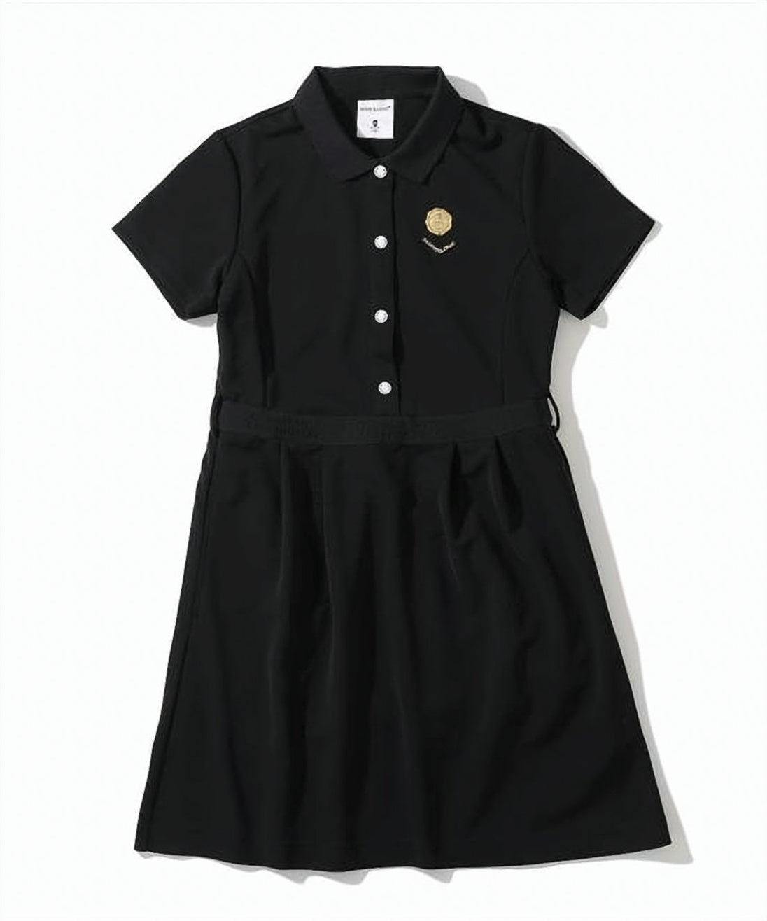 Polo-Style Dress with Fitted Waist and Flared Skirt