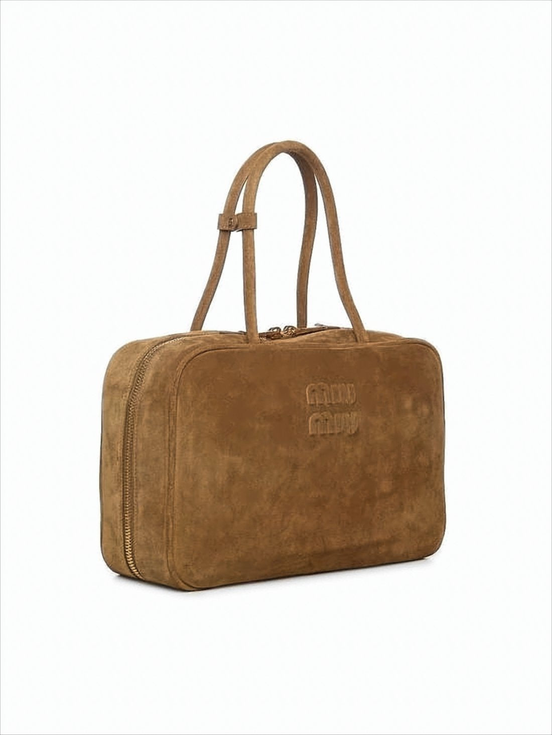 Rectangular Brown Suede Calf Leather Tote