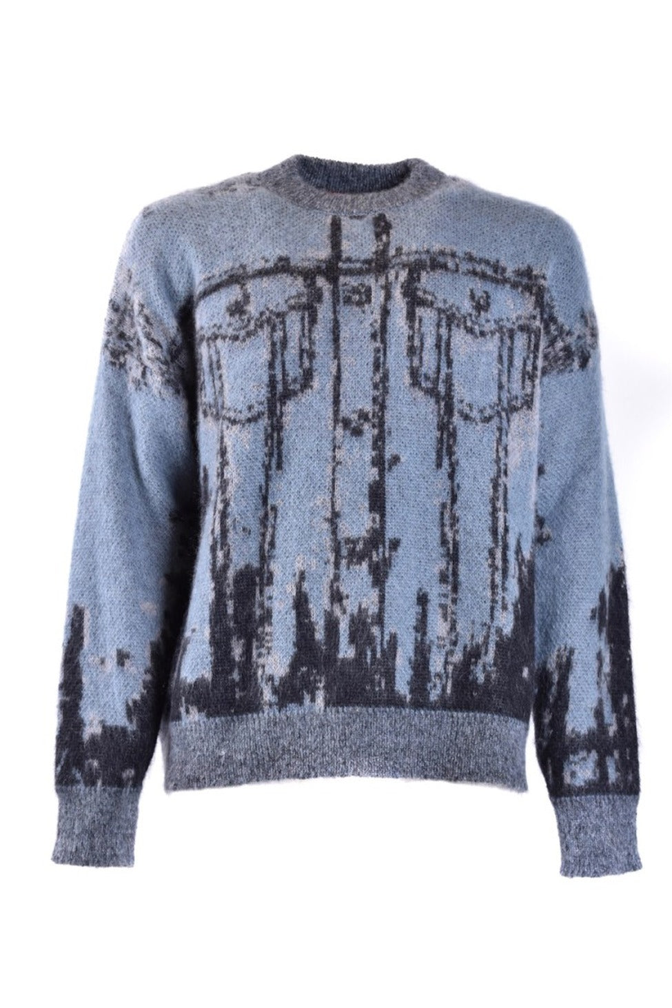 Blue Mohair Blend Knitwear