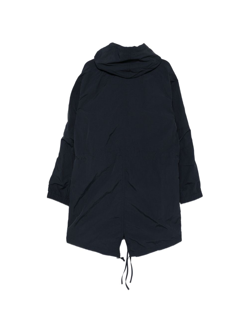 Blue Hooded Drawstring Flap Pocket Jacket