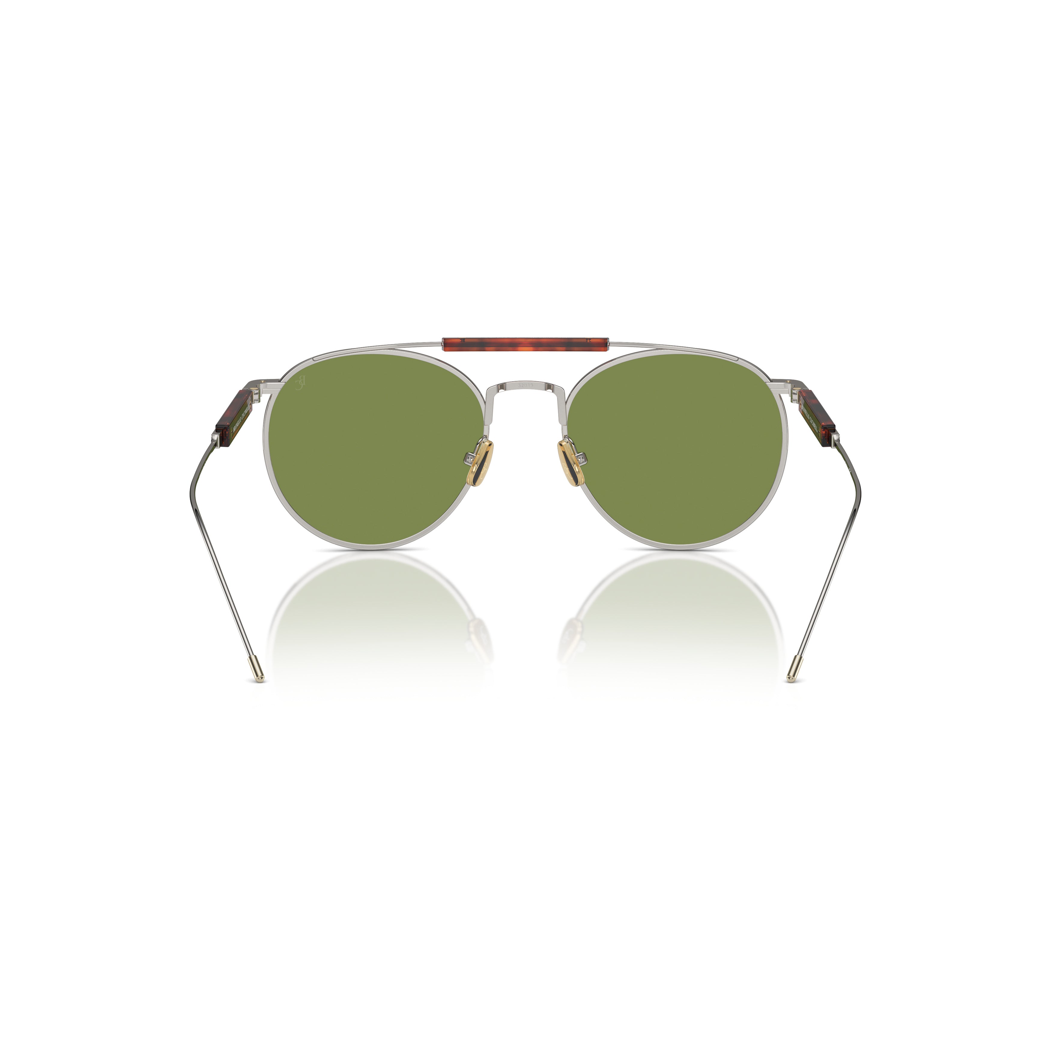 0bc2004st Titanium Frame Sunglasses with Green Lenses