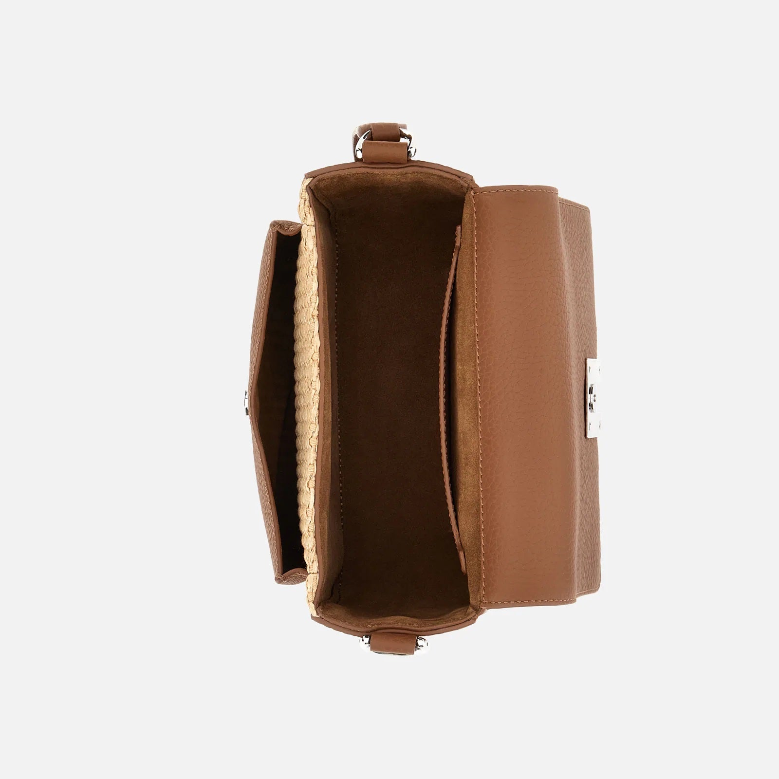 Beige Brown H01X Flap Bag Raffia Shoulder Bag