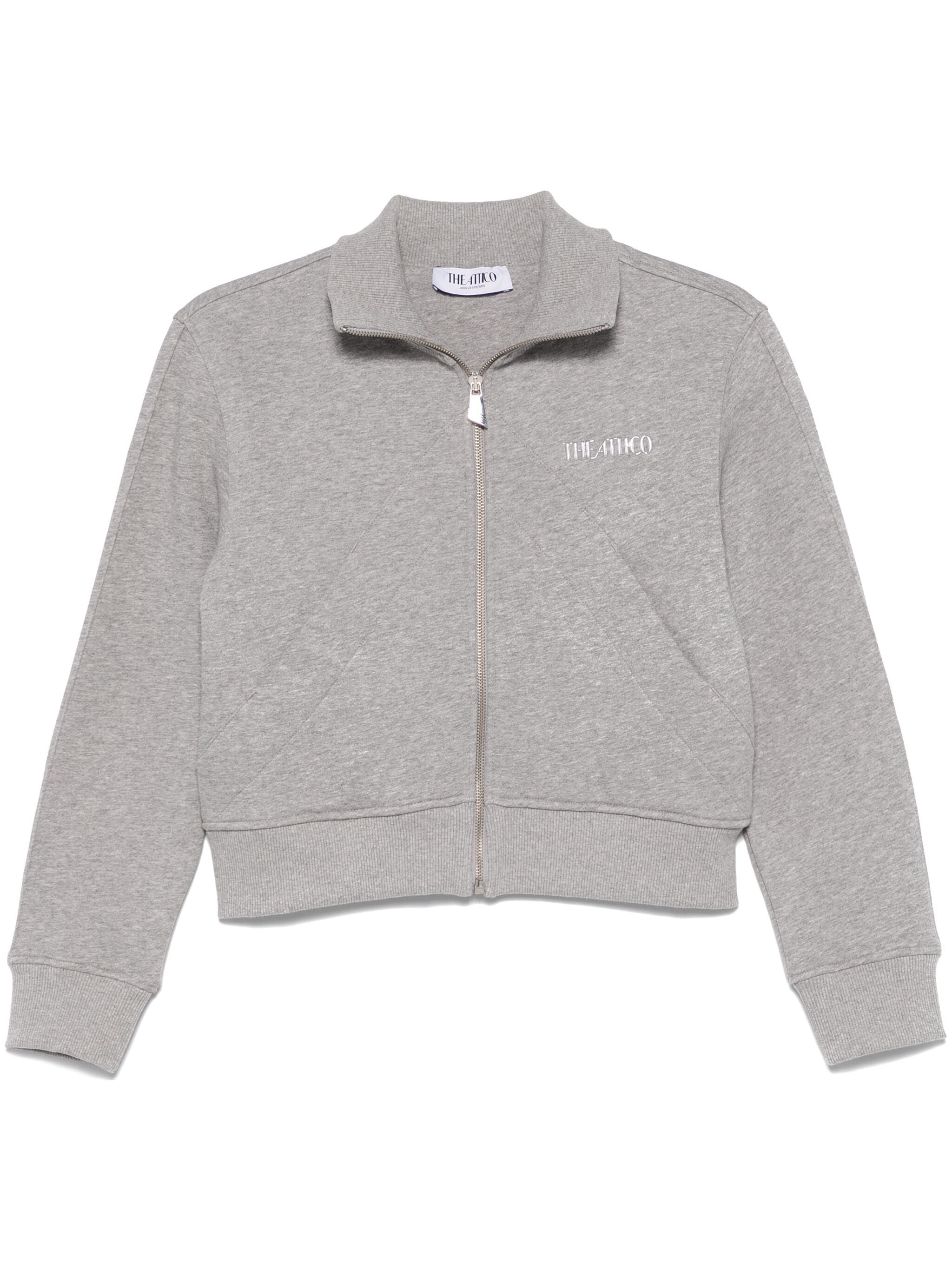 Grey Cropped American Fleece Jacket