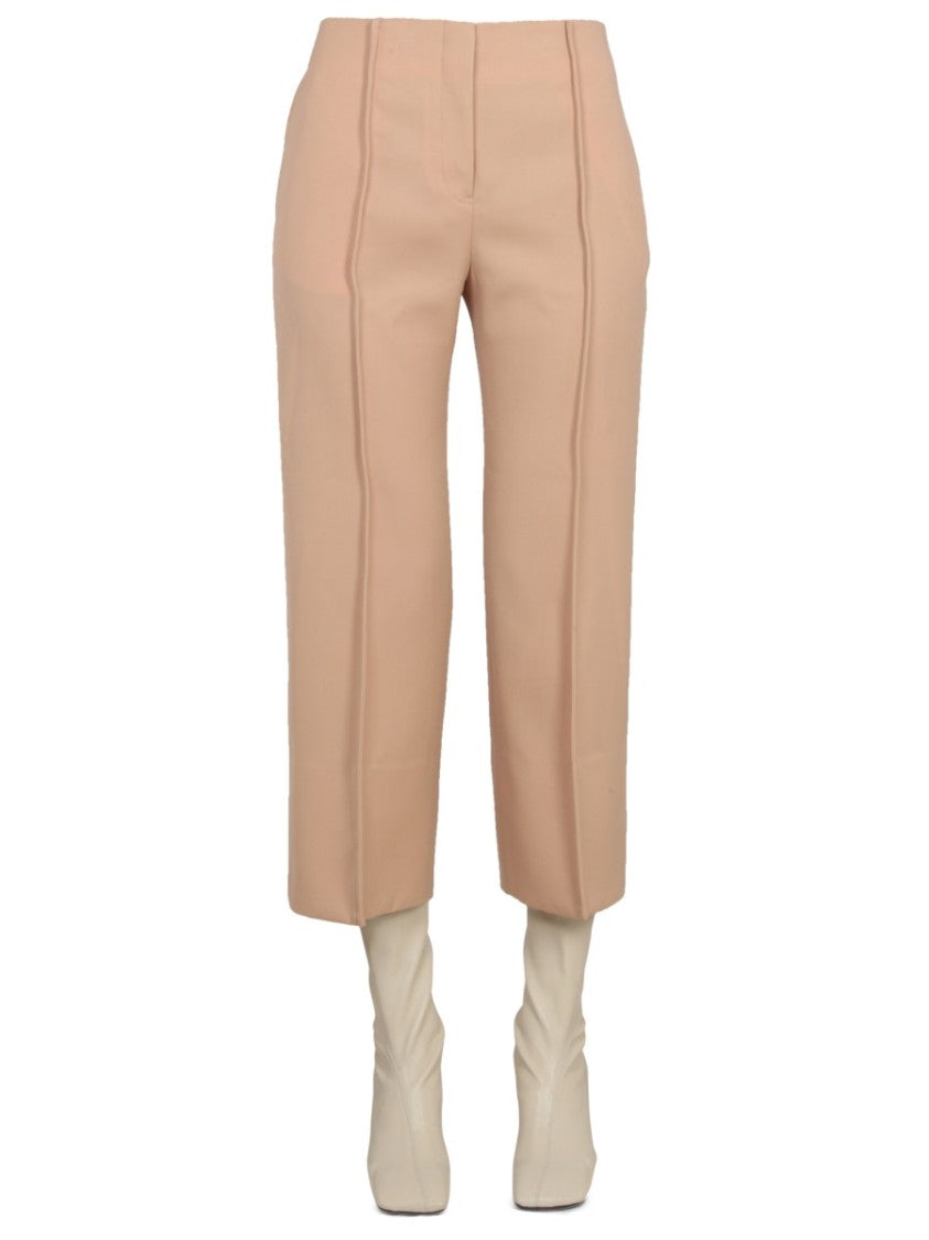 Cropped Wide-Leg Wool Pants