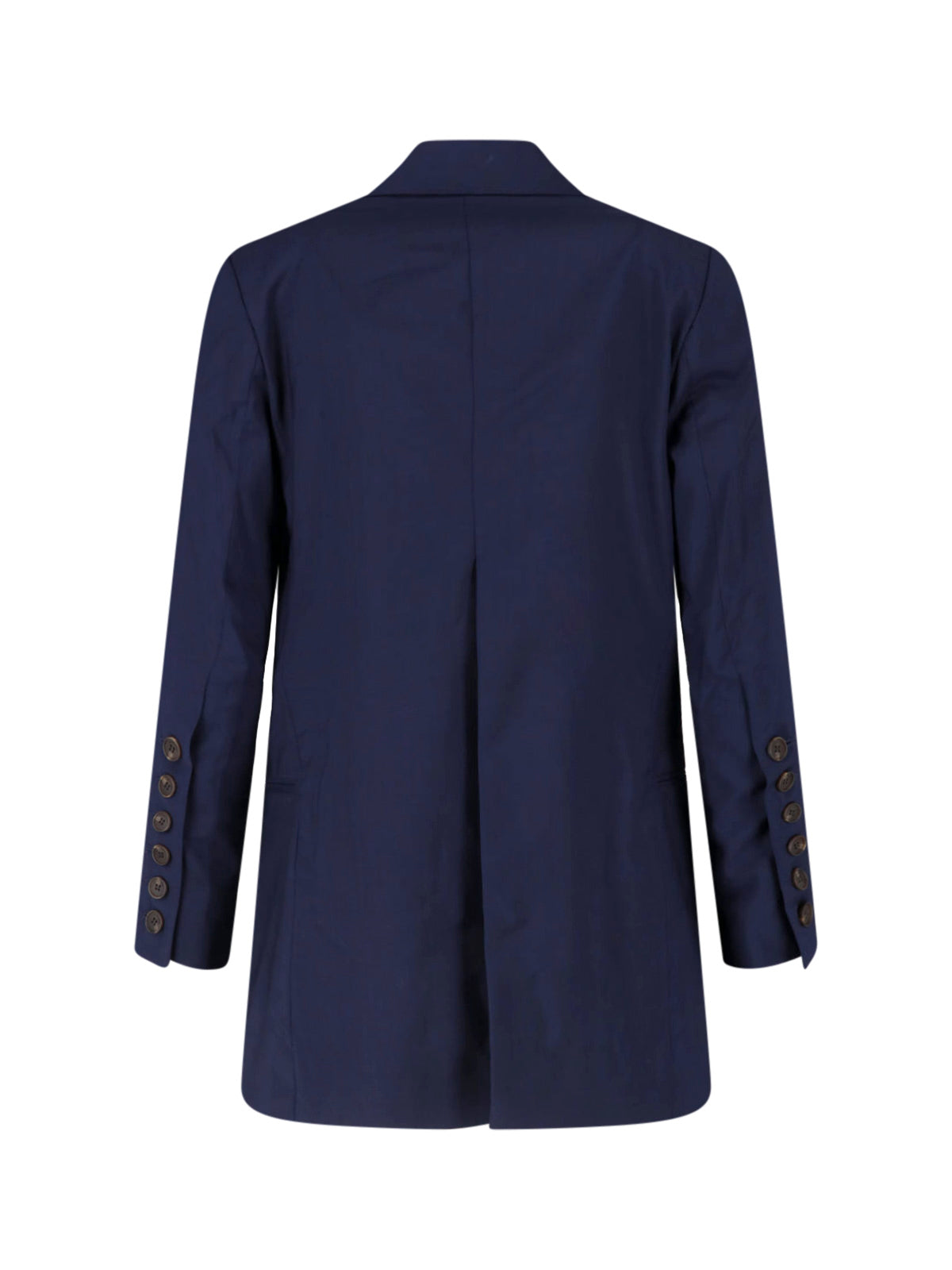 Navy Blue Beatrice Double-Breasted Wool Blazer