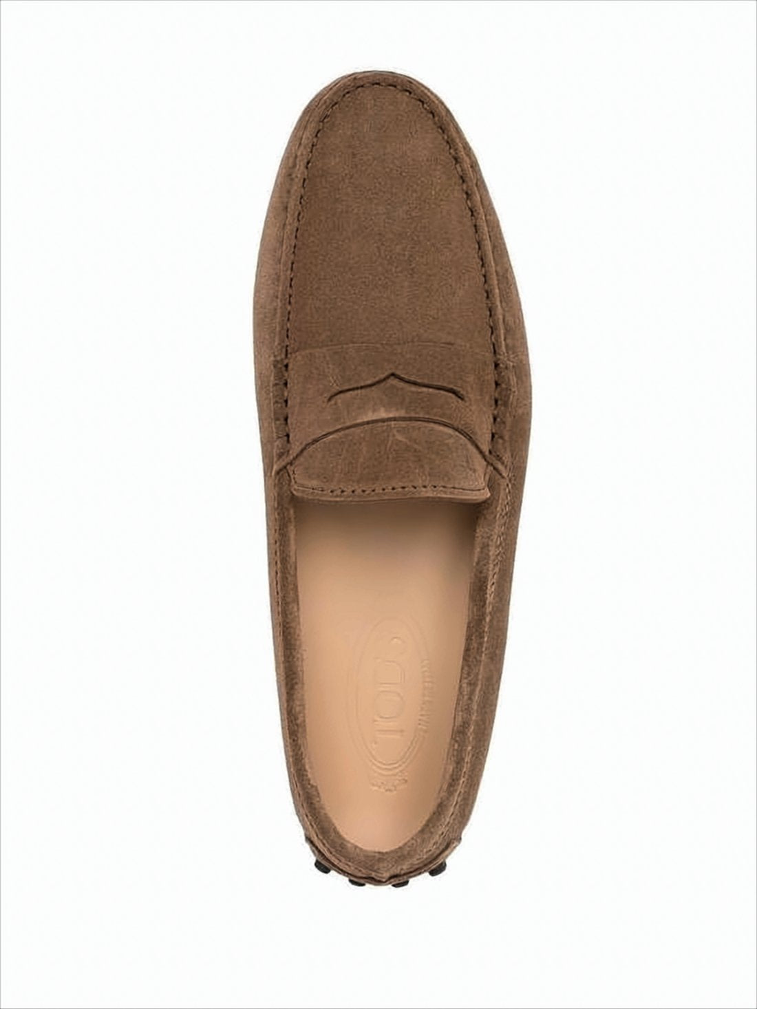 Suede Penny Loafers With Rubber Pebble Sole
