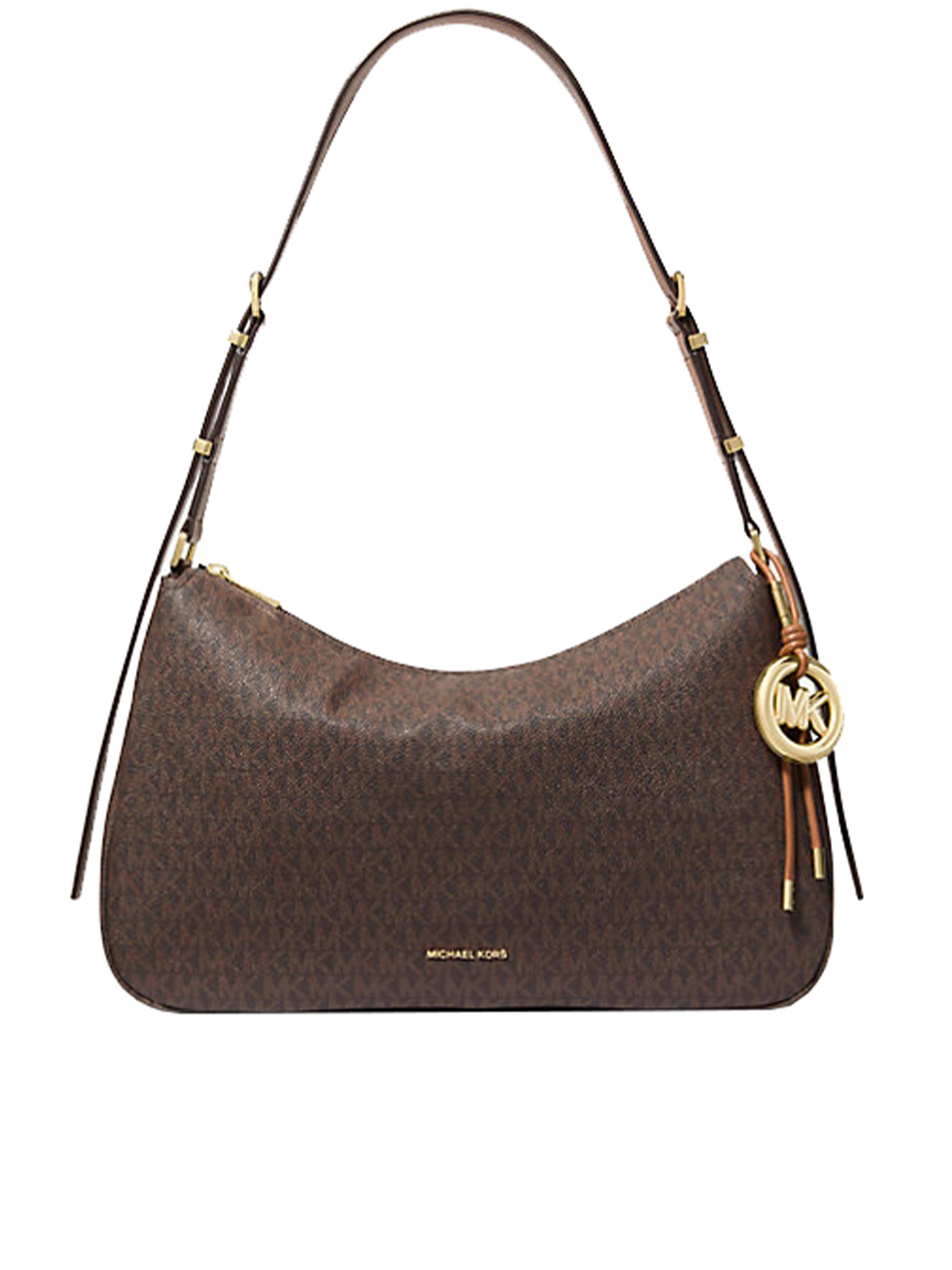 Dark Brown Monogram Curved Shoulder Bag