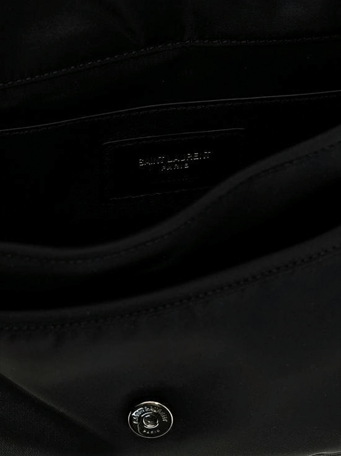 Structured Black Crossbody Bag with Flap Closure