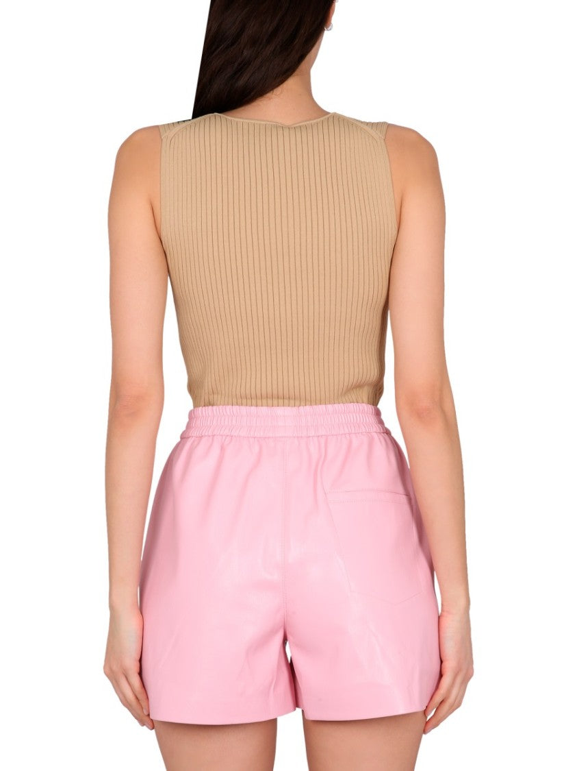 Sleeveless V-Neck Ribbed Top