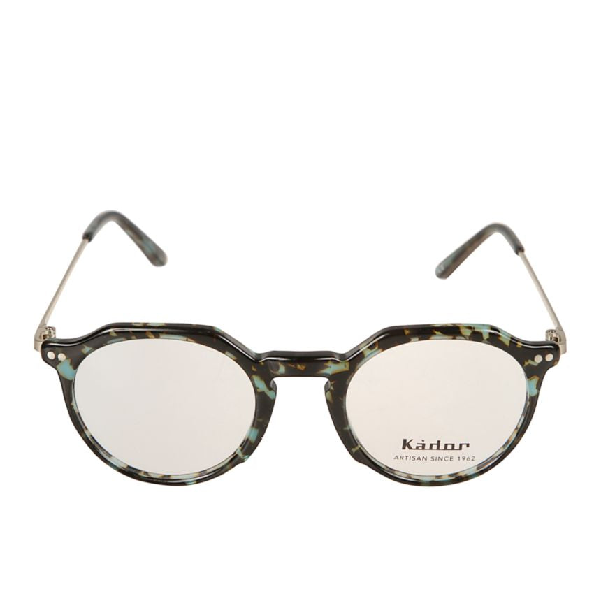 Rayan Tortoiseshell-Patterned Round Eyeglasses with Metallic Temples
