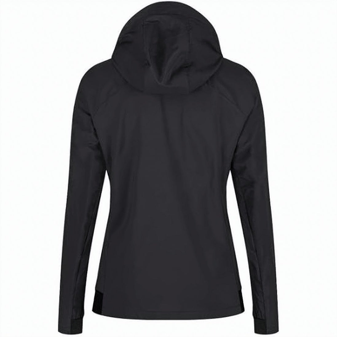 Fitted Black Jacket with Hood and Zippered Pocket