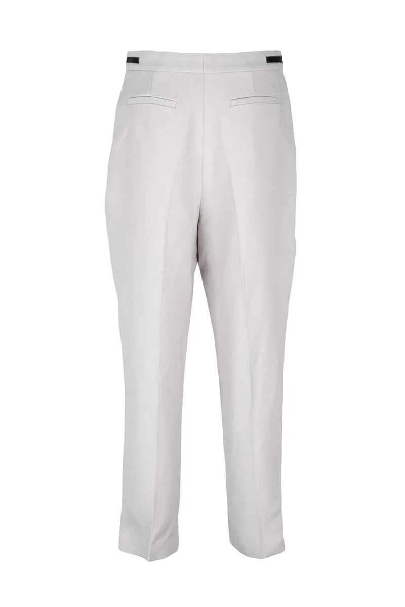 Wool Silk Trousers - Pearl Grey