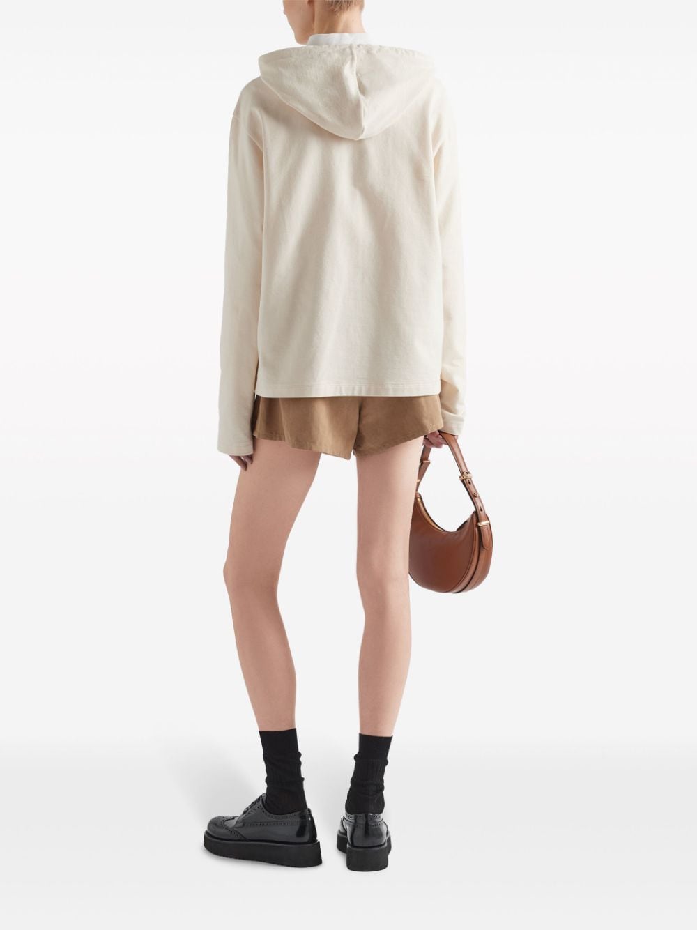 Organic Cotton Hoodie With Boat Neck