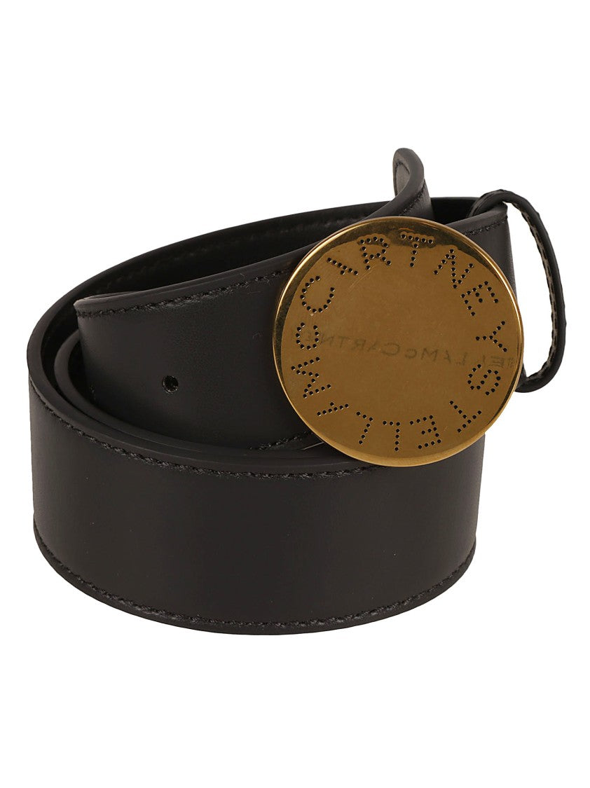 Black Belt With Round Metallic Buckle
