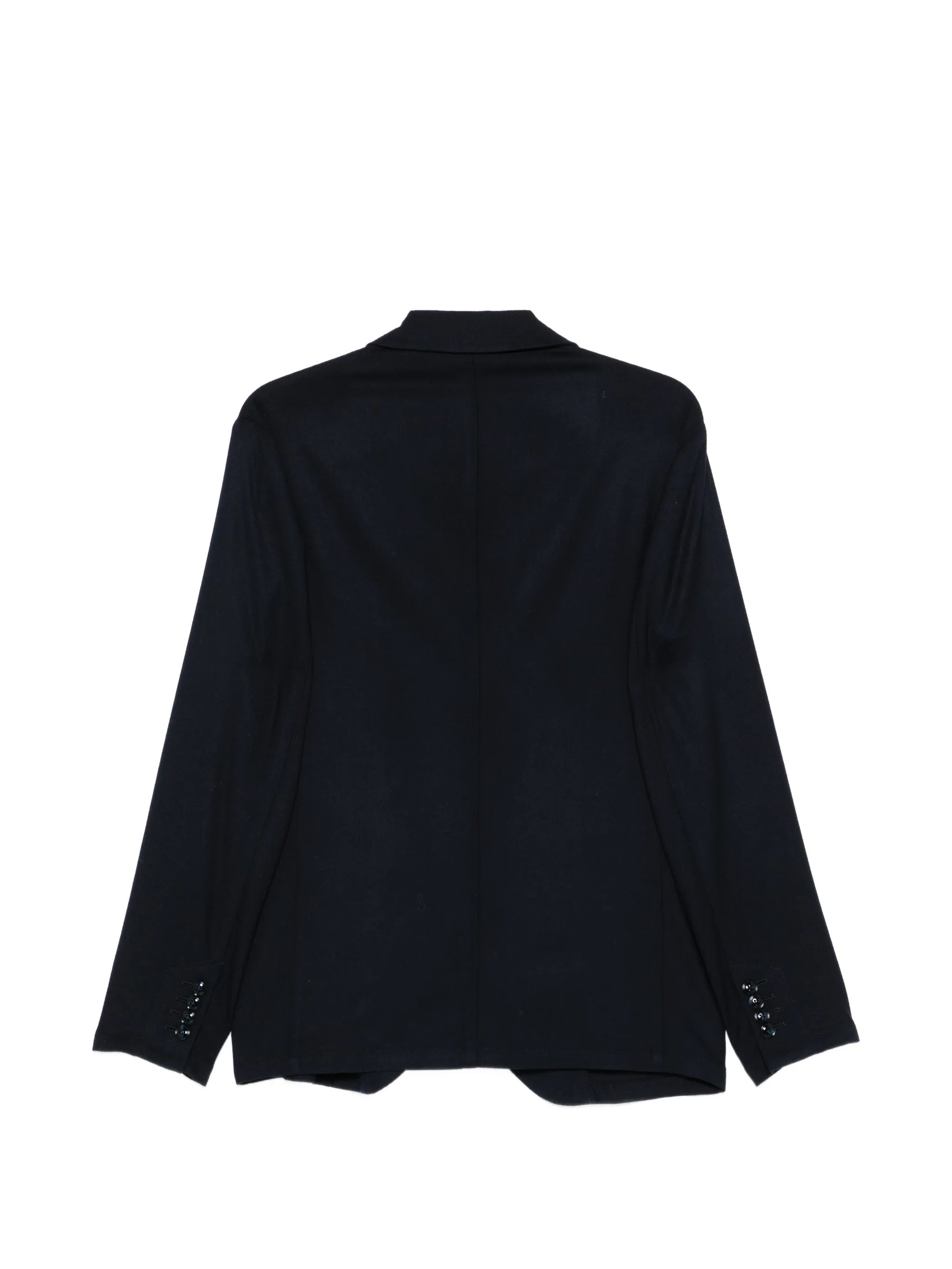 Tailored Black Wool Notch Lapel Blazer