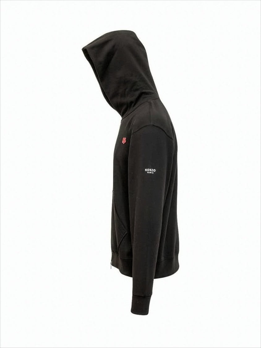 Zip-Up Hoodie With Embroidered Detailing And Kangaroo Pocket