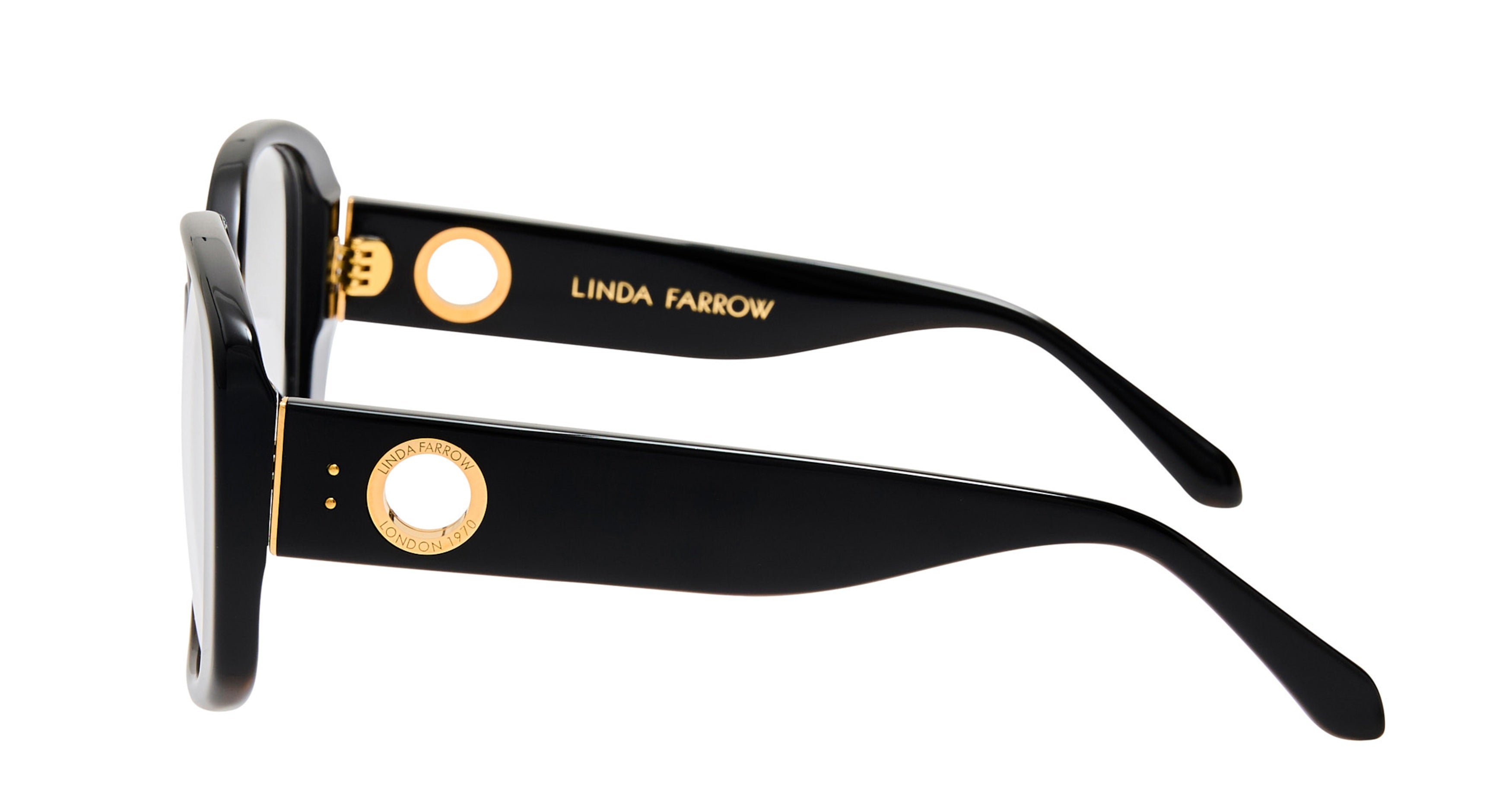 Lfl Bold Oversized Square Frame Eyeglasses with Gold Emblem