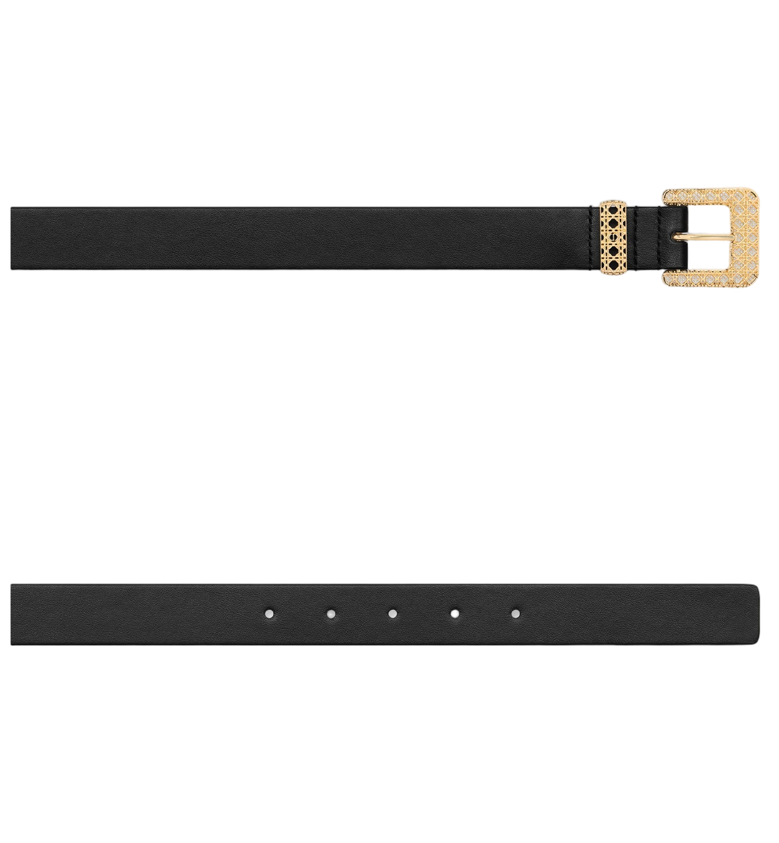 Signature Black Leather Intricate Buckle Belt
