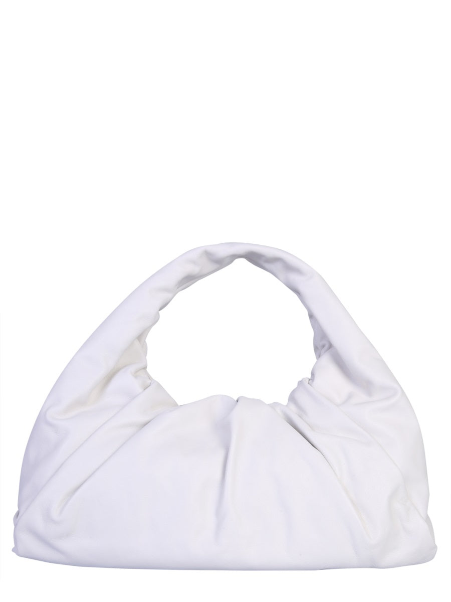 Structured Leather Shoulder Pouch Bag with Single Handle