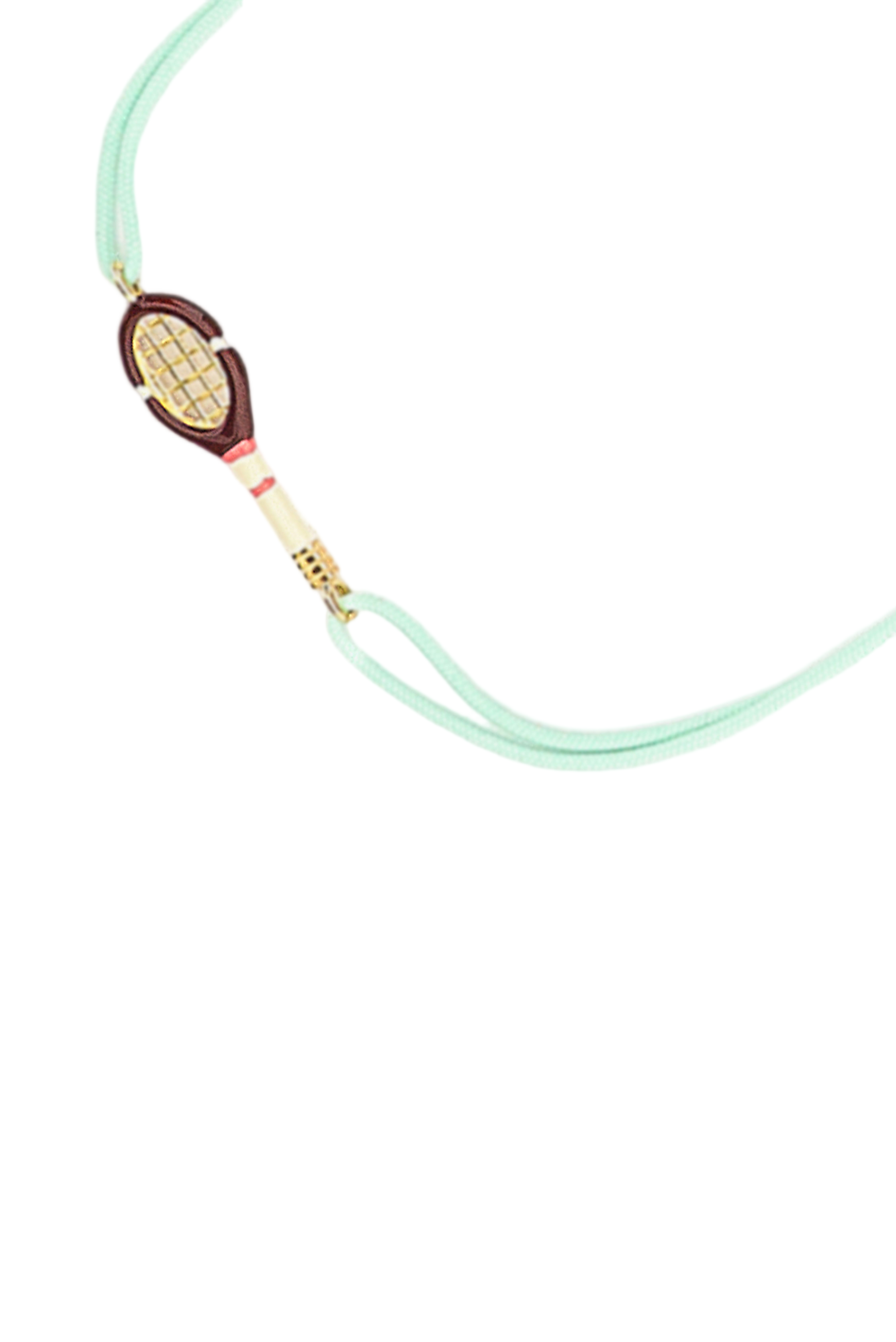 Light Blue Tennis Cord Charm Bracelet