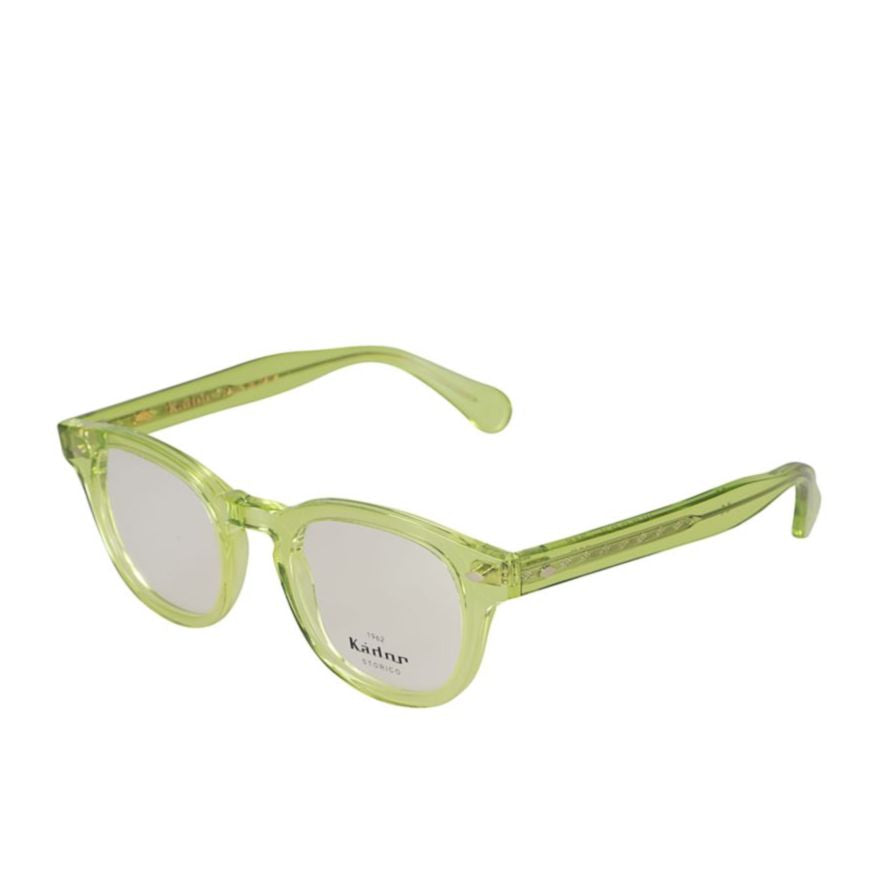 Woody Cal 49 Translucent Light Green Rounded Square Eyeglasses