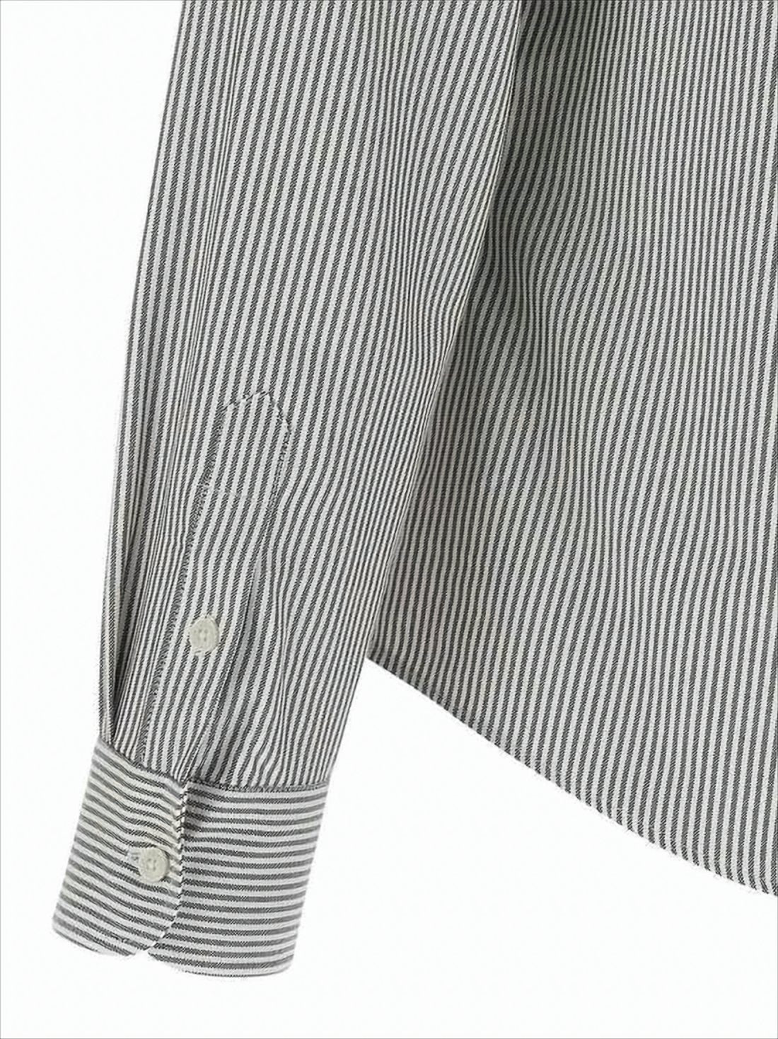 Long-Sleeve Striped Button-Up Shirt