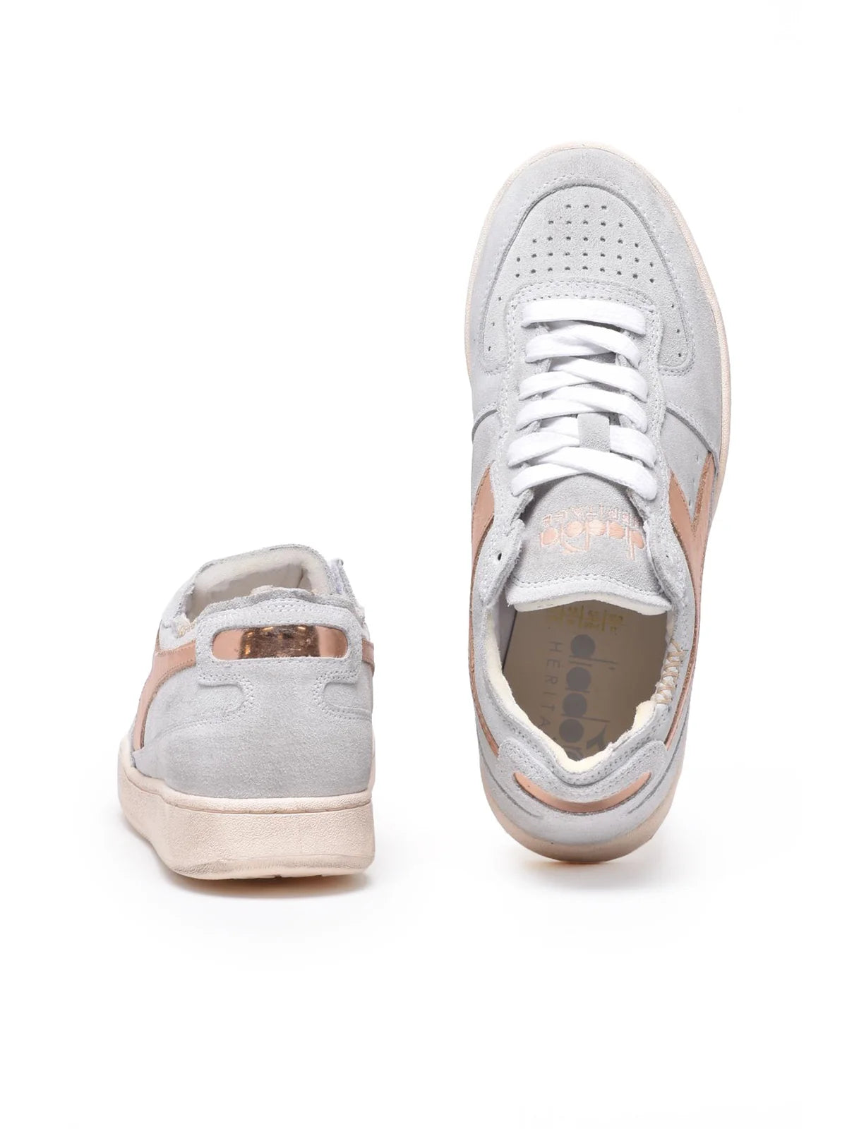 Light Blue Leather Suede Basket Sneakers