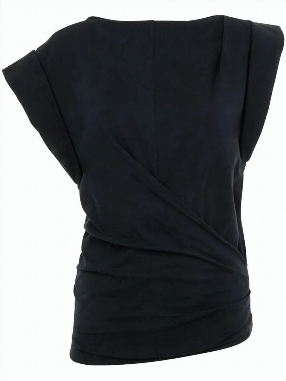 Wrap-Style Sleeveless Top with Fitted Waist