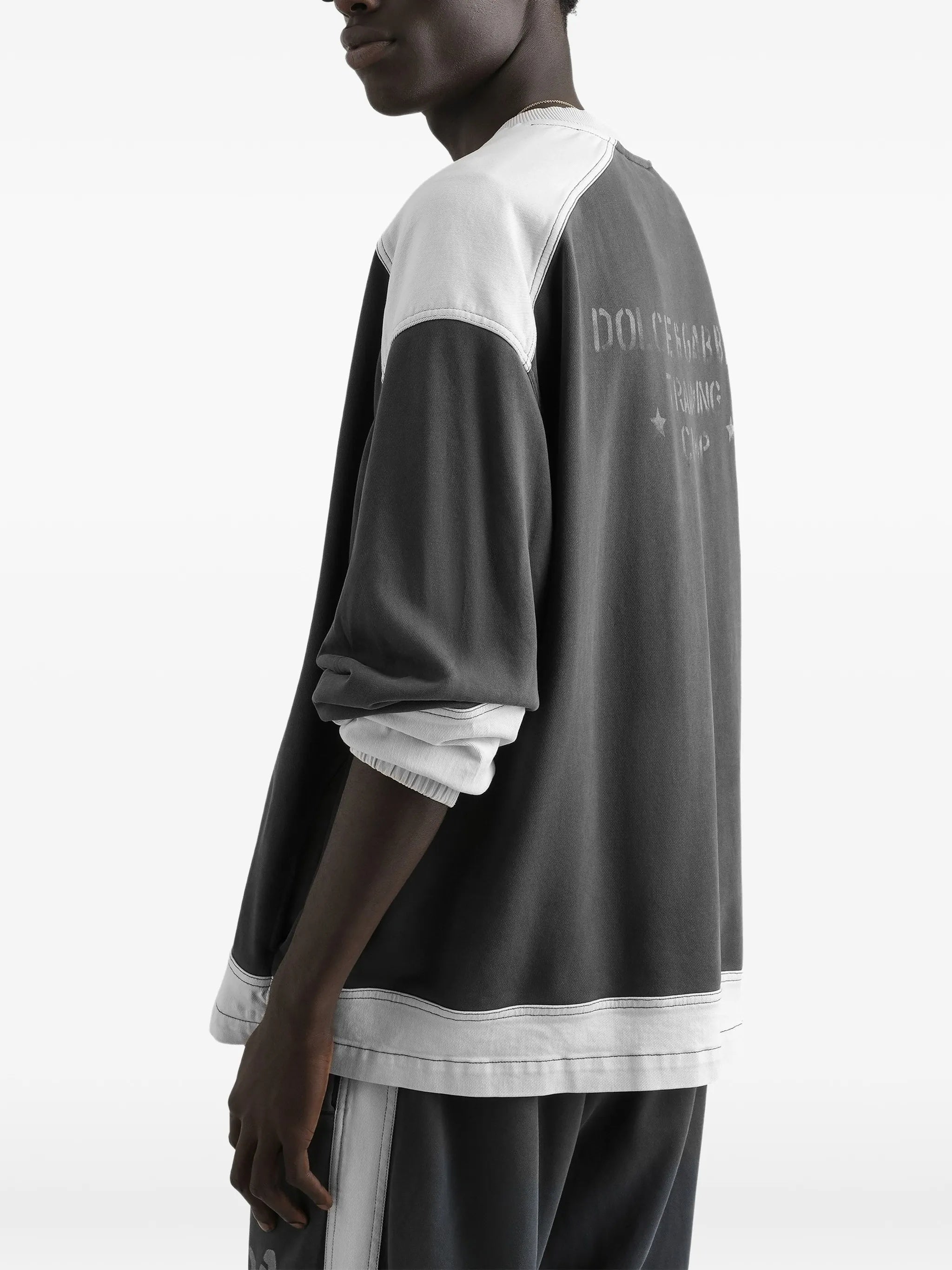 Two-Tone Grey DG84 Athletic Printed Sweatshirt